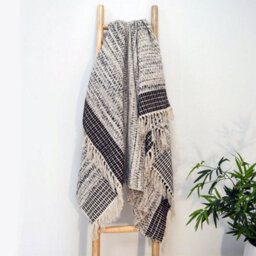 Allure Bath Fashions Zig Zag Heavyweight Herringbone Throw Blanket - Dark Grey, 125 X 150Cm