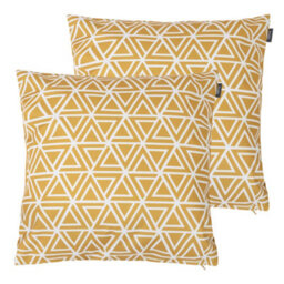 icon Indoor And Outdoor Geometric Pattern Waterproof Filled Cushion Yellow Set Of 2 - thumbnail 7