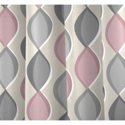 Fusion Lennox Modern Geo Print Pink Eyelet Curtains - thumbnail 3