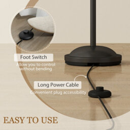 Homcom Modern Upright Floor Lamp With 3 Light, Steel Base For Living Room - thumbnail 5