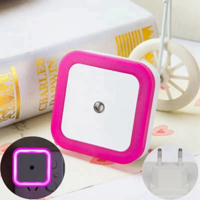 Automatic Led Night Light Plug In Dusk Dawn Sensor Pink - image 1