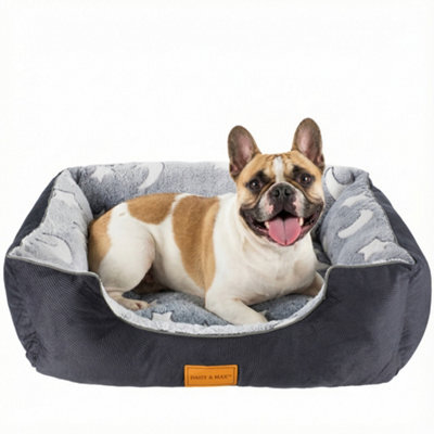 Daisy & Max Dog Bed Medium ( 63X53Cm), Soft Rectangle Pet Bed With Non-Slip Base, Soft Cushion Raised Sides, Washable Dog Sofa - image 1