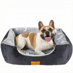 Daisy & Max Dog Bed Medium ( 63X53Cm), Soft Rectangle Pet Bed With Non-Slip Base, Soft Cushion Raised Sides, Washable Dog Sofa - thumbnail 1