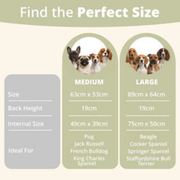 Daisy & Max Dog Bed Medium ( 63X53Cm), Soft Rectangle Pet Bed With Non-Slip Base, Soft Cushion Raised Sides, Washable Dog Sofa - thumbnail 2