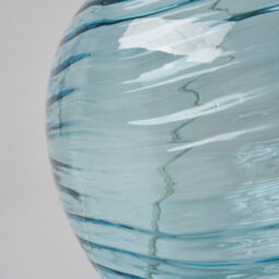 Litecraft Nina Blue Ripple Glass Table Lamp With Fabric Shade - thumbnail 5