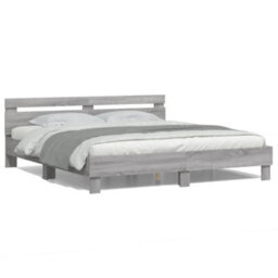 Berkfield Bed Frame With Led Without Mattress Grey Sonoma 160X200 Cm - thumbnail 5