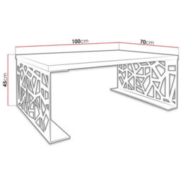 Modern Coffee Table Pales Black Matt With Oak Imitation - thumbnail 3