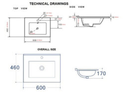 Impact Furniture Bathroom Vanity Unit 600mm Cabinet With Sink Floating Milled Drawer Fronts Beige Gold Luxury Retro Donna - thumbnail 8