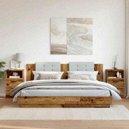 Berkfield Elegant Bedside Cabinets 2 Pcs Old Wood 40X36X65 Cm Engineered Wood - thumbnail 4