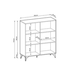 Arte Elegant Diamond Highboard Cabinet H1190mm W1040mm D390mm - Oak Evoke & Black For Modern Living Spaces - thumbnail 4