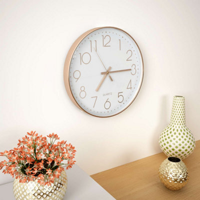 Vidaxl Wall Clock 30 Cm Rose Gold - image 1