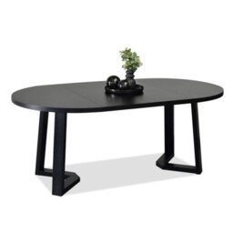 Arian Modern Extendable Dining Table 100-180X100 Cm Stylish Black Design With Wooden Legs - thumbnail 2