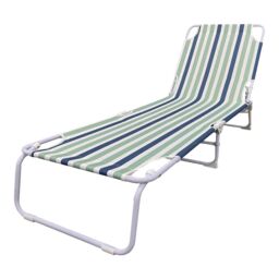 Curacao Blue & Green Metal Sun Lounger - thumbnail 2