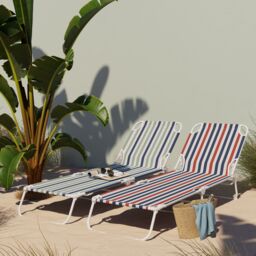 Curacao Blue & Green Metal Sun Lounger - thumbnail 7