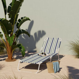 Curacao Blue & Green Metal Sun Lounger