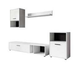 Arte Elegant White Matt Halo Entertainment Unit W220Cm H140Cm D36Cm - Modern Design With Versatile Storage
