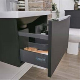 Clifton 800mm Bathroom Matt Dark Grey Wall Mounted Vanity Unit And Basin (Central) - Brassware Not Included - thumbnail 4
