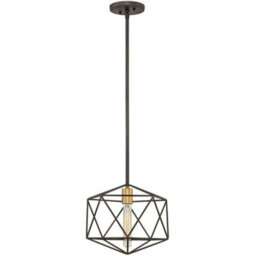 Stylish Geometric Gold Pendant Lamp Holder In Matte Bronze Finish - Led E27 100W