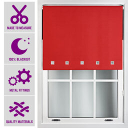 Furnished Made To Measure Blackout Roller Blinds With Square Eyelets And Metal Fittings - Red (W)90Cm (L)210Cm - thumbnail 1