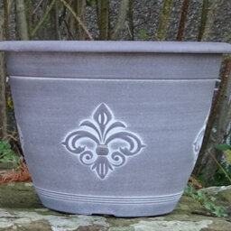Anglo Eastern Trading Co 33Cm Fleur De Lys Aged Black Planter Pot