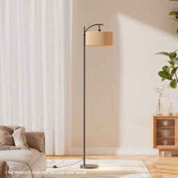Komore Artisan Rattan Freestanding Floor Lamp Reading & Night Standing Lamp - thumbnail 2