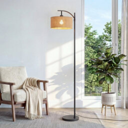 Komore Artisan Rattan Freestanding Floor Lamp Reading & Night Standing Lamp - thumbnail 4