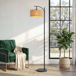 Komore Artisan Rattan Freestanding Floor Lamp Reading & Night Standing Lamp - thumbnail 5