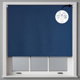 Furnished Made To Measure Blackout Roller Blinds With Metal Fittings - Navy Blue Blind For Home And Office (W)60Cm (L)210Cm - thumbnail 1