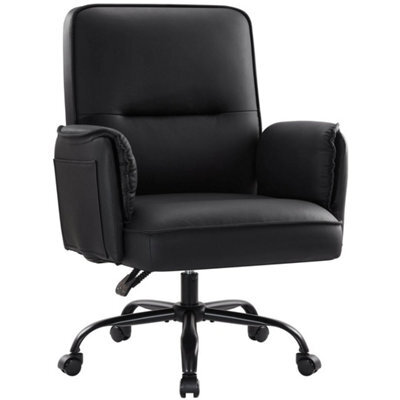 Heavy Duty Office Chair 400Lbs Ergonomic Pu Leather Executive Desk Chair Black - image 1