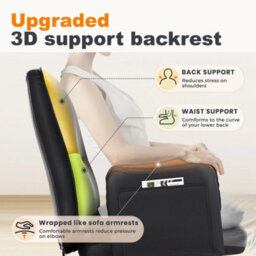 Heavy Duty Office Chair 400Lbs Ergonomic Pu Leather Executive Desk Chair Black - thumbnail 3