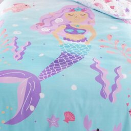 Bedlam Mermaid Vibes Reversible Aqua Duvet Cover Set - thumbnail 3