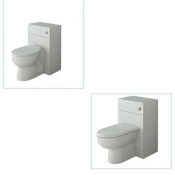 Veebath Linx Ceramic D Shaped Back To Wall Toilet - 500 X 300mm Gloss White - thumbnail 5