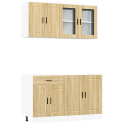 Berkfield 4 Piece Kitchen Cabinet Set Porto Sonoma Oak Engineered Wood - thumbnail 2