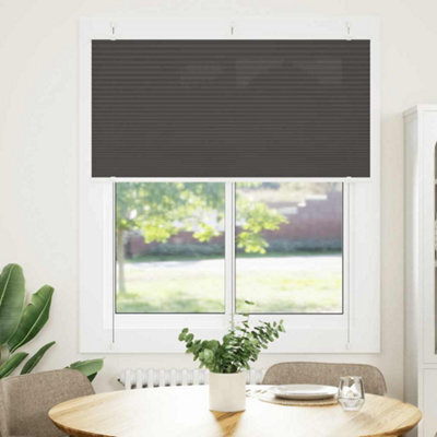 Berkfield Modern Pleated Blind Black 115X100 Cm Fabric Width 114.4 Cm Polyester