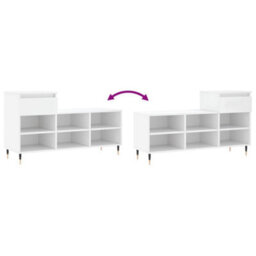 Berkfield Shoe Cabinet White 102X36X60 Cm Engineered Wood - thumbnail 9