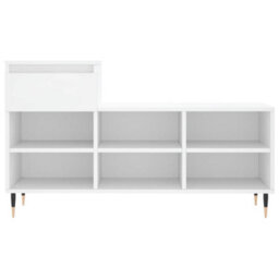 Berkfield Shoe Cabinet White 102X36X60 Cm Engineered Wood - thumbnail 5