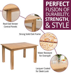 Hallowood Furniture Camberley Oak Butterfly Extending Dining Table - thumbnail 2
