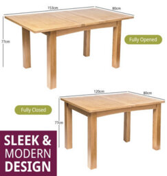 Hallowood Furniture Camberley Oak Butterfly Extending Dining Table - thumbnail 3