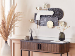 Beliani Wall Decor Lutetium 55 Cm Metal Black - thumbnail 2