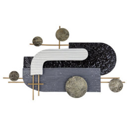 Beliani Wall Decor Lutetium 55 Cm Metal Black - thumbnail 1