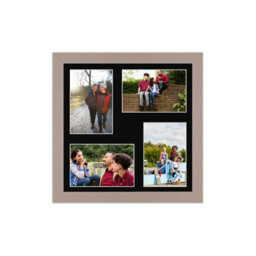 AK Frames 12X12 Rose Gold Modern Multi Photo Frame With Black Mount - Holds 4 Apertures (4X) 6X4 Photos