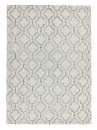 Grey Ogee Wool  Handmade Luxurious Modern Easy To Clean Handmade Geometric Dining Room Bedroom And Living Room Rug-120Cm X 170Cm - thumbnail 1