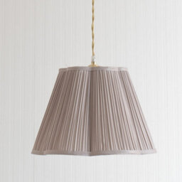 Valuelights Loralei Light Grey Large Pleated Faux Silk Scalloped Easy Fit Lamp Shade (D)35.5Cm - thumbnail 2