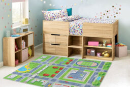 RugsX Bambino 2624 Washing Carpet City, Streets For Children Anti-Slip - Green Grey  160X220 Cm - thumbnail 1