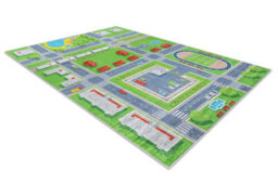 RugsX Bambino 2624 Washing Carpet City, Streets For Children Anti-Slip - Green Grey  160X220 Cm - thumbnail 3