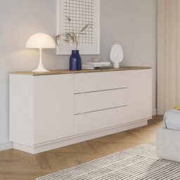Furniture To Go Ganymede Large Sideboard With 3 Drawers And 2 Doors In Mauvella Oak And Sand - thumbnail 7