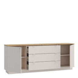 Furniture To Go Ganymede Large Sideboard With 3 Drawers And 2 Doors In Mauvella Oak And Sand - thumbnail 5