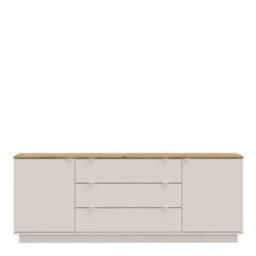 Furniture To Go Ganymede Large Sideboard With 3 Drawers And 2 Doors In Mauvella Oak And Sand - thumbnail 3