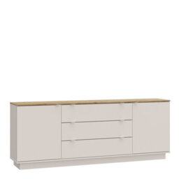 Furniture To Go Ganymede Large Sideboard With 3 Drawers And 2 Doors In Mauvella Oak And Sand - thumbnail 2