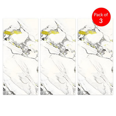 Ener-J Golden Veined Marble Spc Wall Panel 1220X2440mm 4mm (Pack Of 3) - image 1